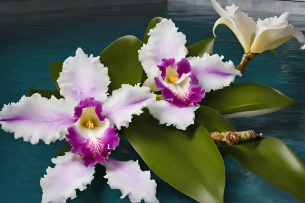 Cattleya mossiae em Arranjos Flutuantes para Piscinas Elegantes