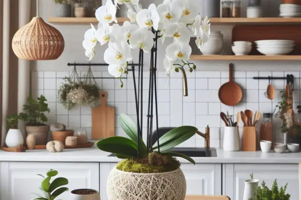 Kokedamas de Orchidaceae: Elegância Escandinava para Cozinhas Modernas